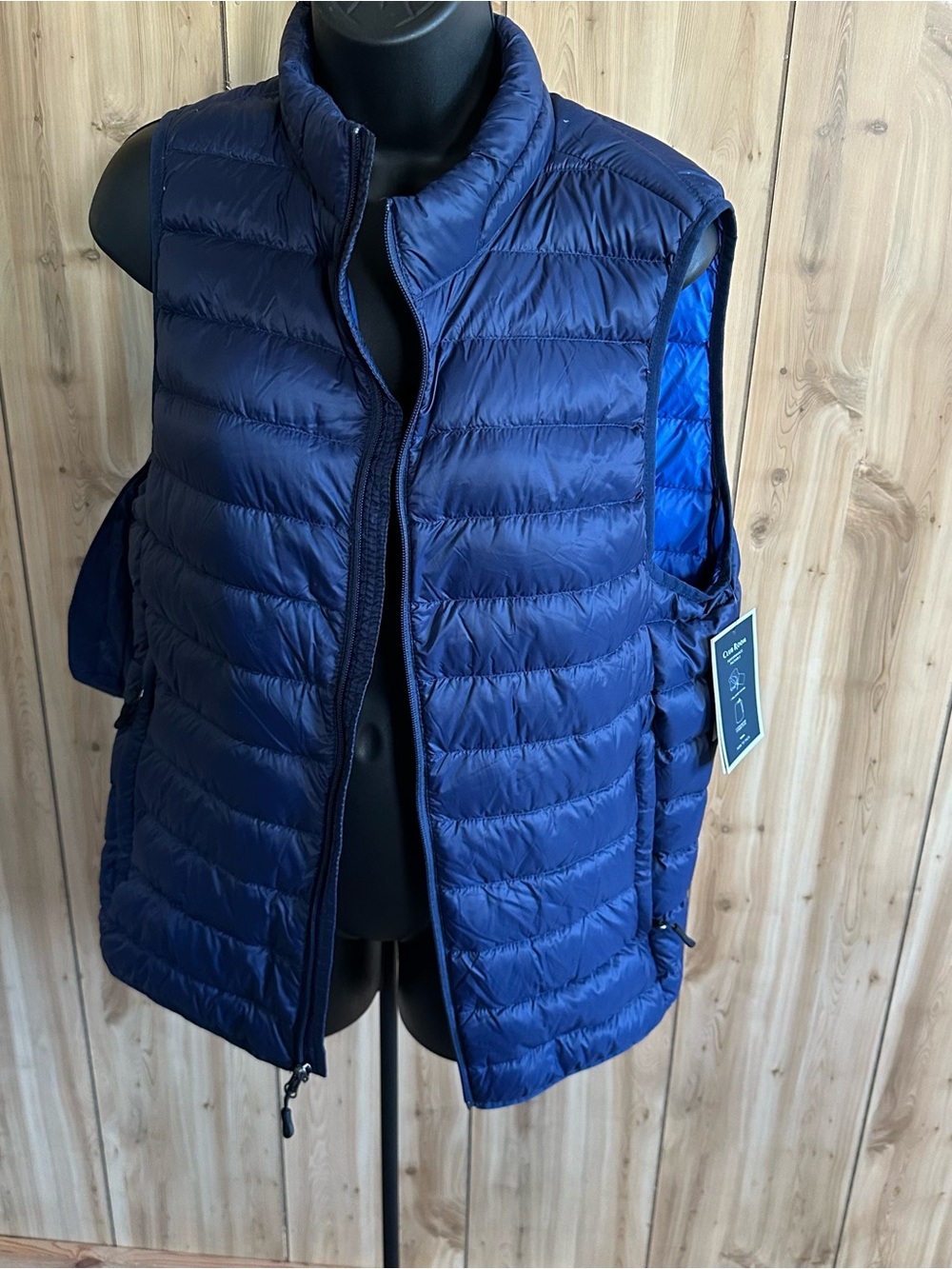 Club Room Deep Blue Quilted Packable Puffer Vest - Down Filled NWT
